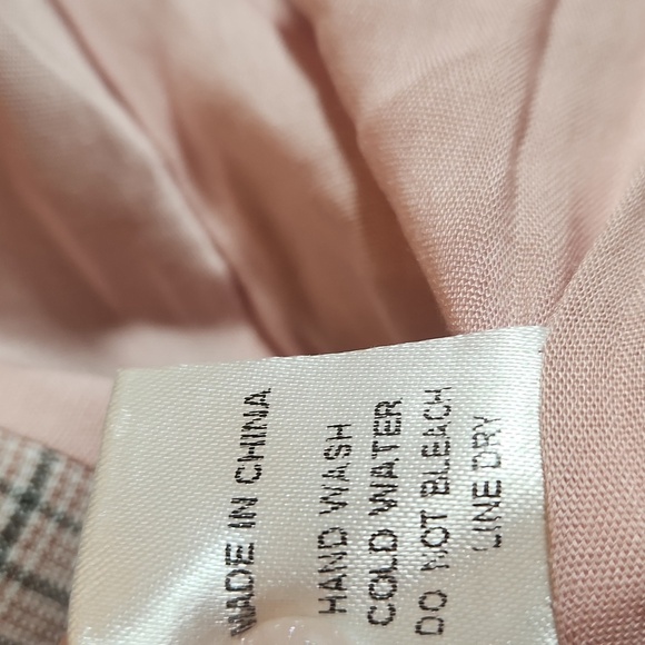 NWT Sensemill Women's Pink and Gray Puff Sleeve Plaid Corset Top Size S - Picture 12 of 12